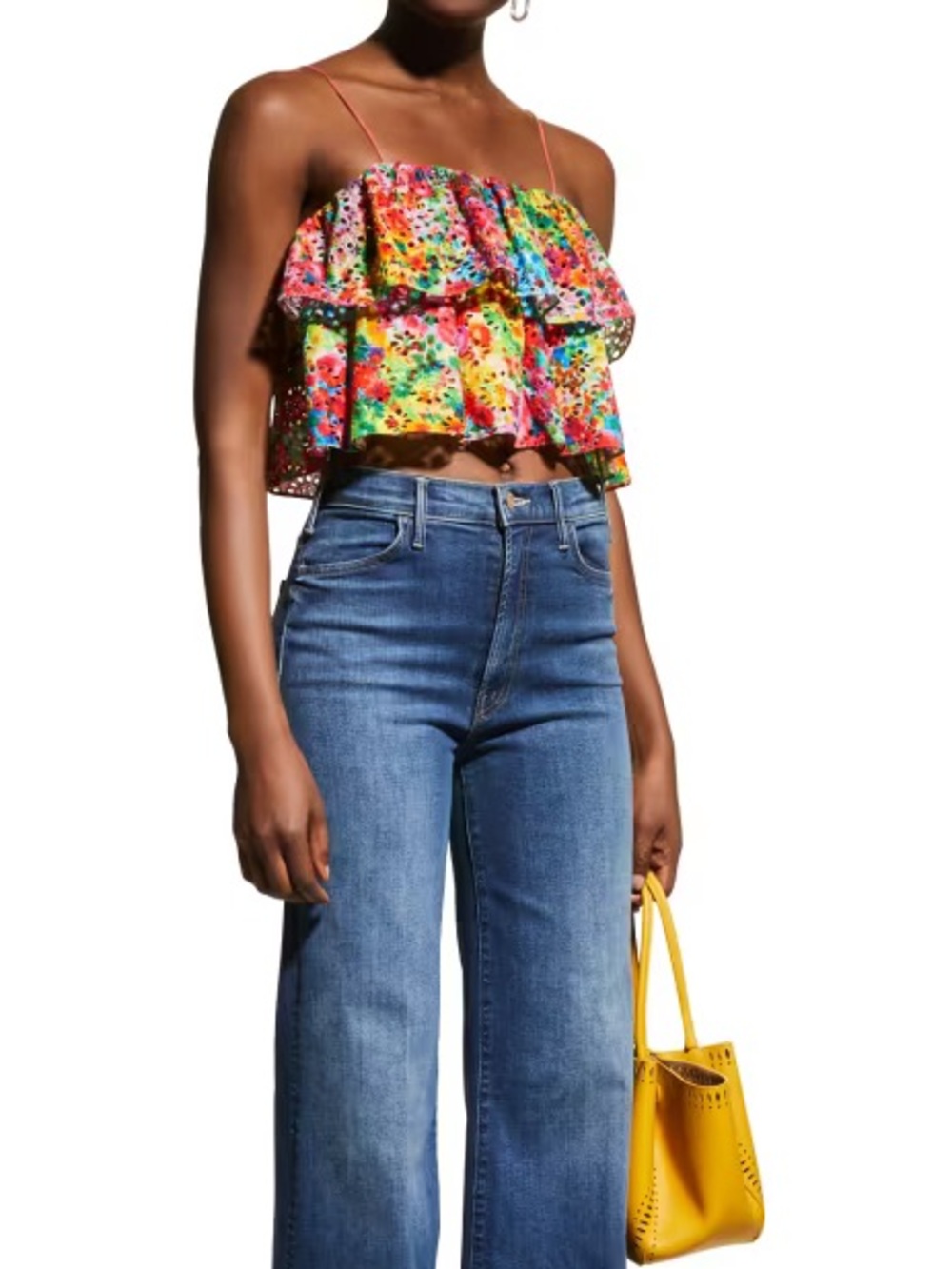 Alice + Olivia Marylynn Ruffle Crop